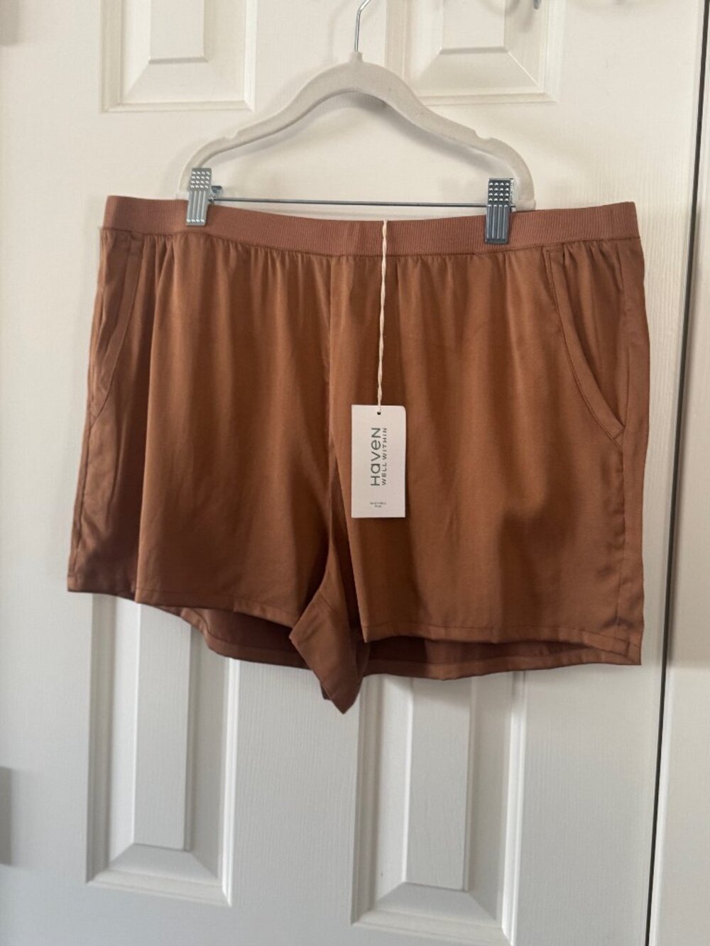 Haven Well Within by Talbots Brown Sleep Lounge Shorts Elastic Waist Size Large